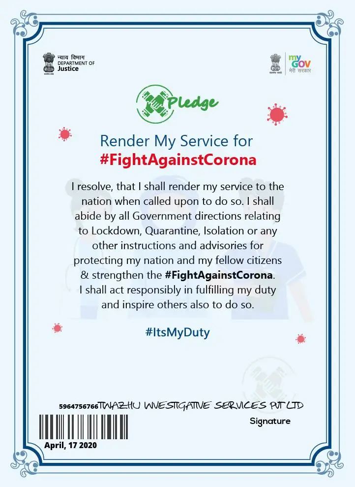 Pledge Render My service for #FightAgainstCorona.